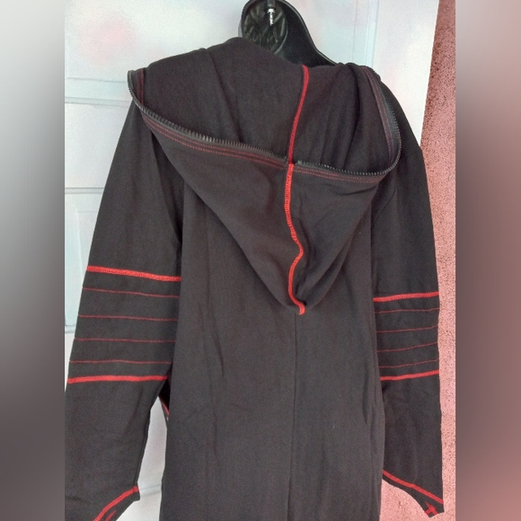 Killstar unisex occult robe hooded jacket duster w/red stitching goth- SOLD@host - Picture 13 of 13